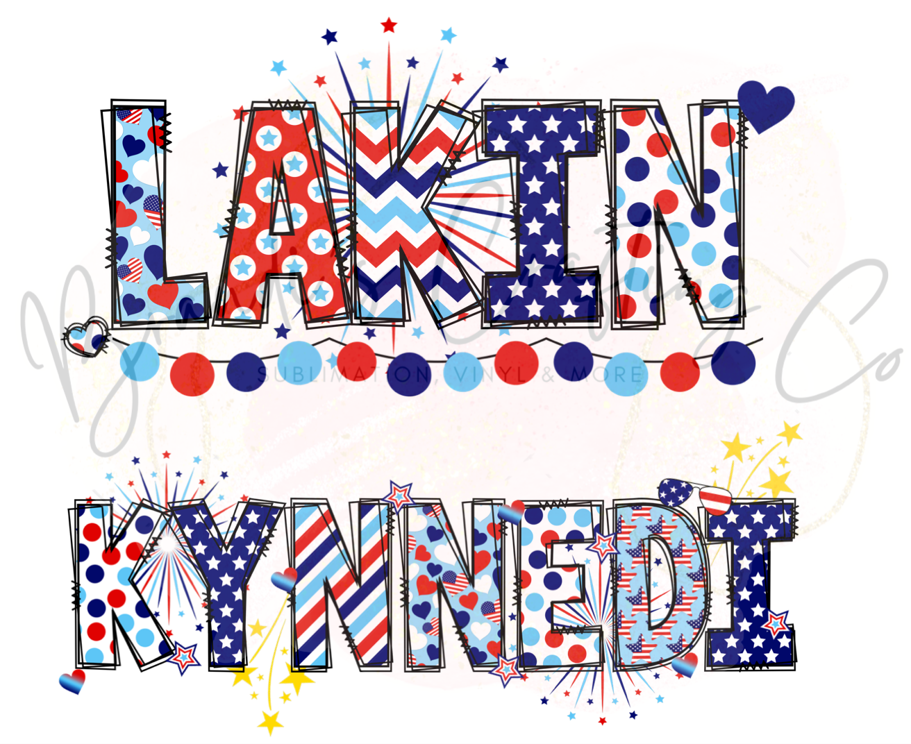 Kids Patriotic Custom Name