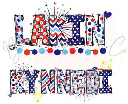 Kids Patriotic Custom Name